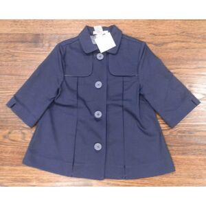 Janie and Jack Navy Blue Trench Coat Jacket Girls Toddler Size 2T-3 NWT